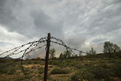 Imagen de archivo del incendio del campo de tiro de 2021. (Foto: Javier Galán)